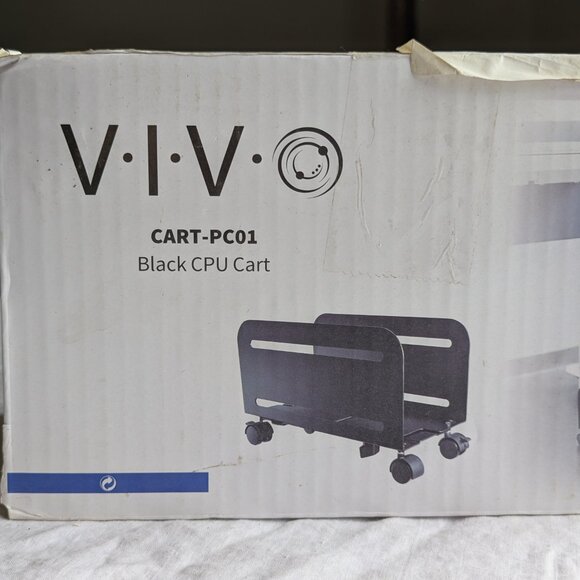 New Open Box Black metal CPU cart by VIVO CART-PC01, wheeled CPU caddie - Picture 6 of 9